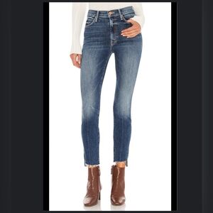 Mother Stunner Zip Ankle Dtep Fray Jeans W26 Walking On Coals